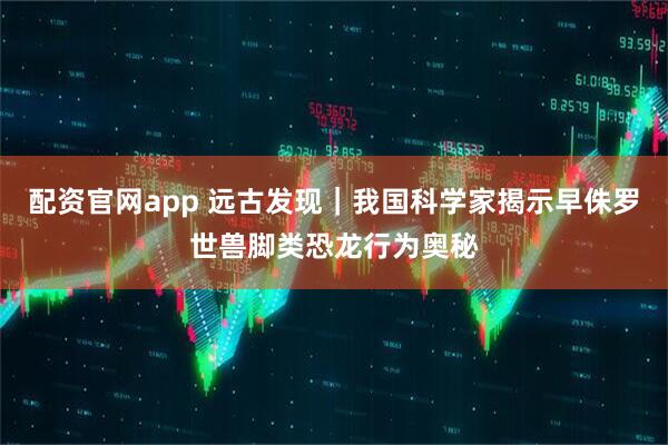 配资官网app 远古发现｜我国科学家揭示早侏罗世兽脚类恐龙行为奥秘