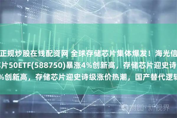 正规炒股在线配资网 全球存储芯片集体爆发!海光信息涨超13%,科创芯片50ETF(588750)暴涨4%创新高,存储芯片迎史诗级涨价热潮,国产替代逻辑加强!